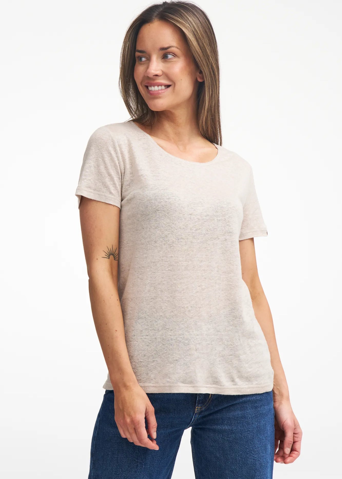 GY LEILA T - SHIRT 100% LIN — DARK OLIVE - Ivanhoe of Sweden