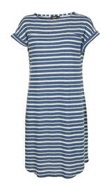 GY LIZ DRESS STRIPE — DENIM