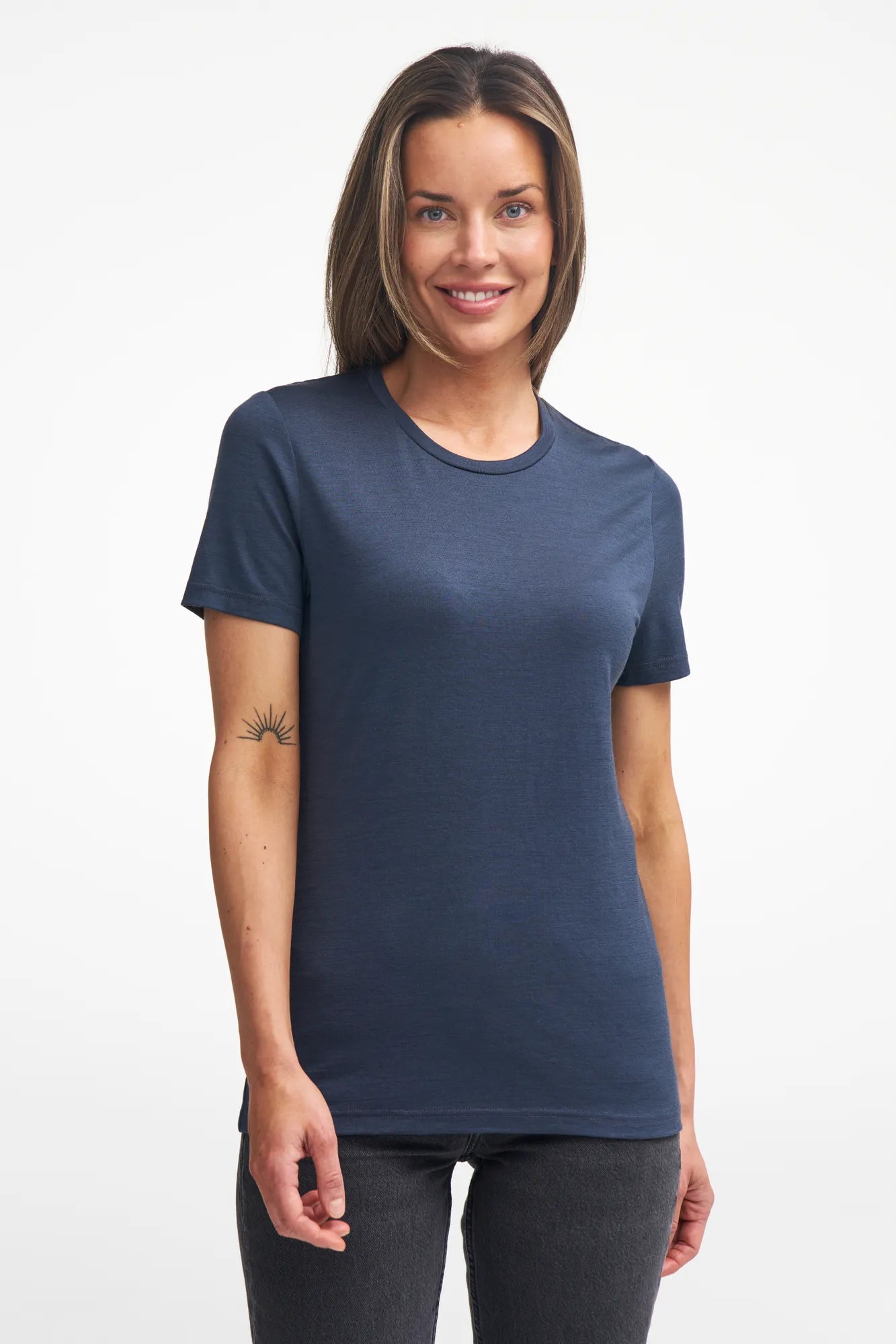 UNDERWOOL CILLA T - SHIRT 100% MERINOULL — STEELBLUE - Ivanhoe of Sweden