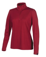 UNDERWOOL STELLA HALF ZIP,  100% MERINO WOOL EXTRAFINE — ROYAL CHERRY