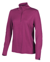 UNDERWOOL STELLA HALF ZIP,  100% MERINO WOOL EXTRAFINE — LILAC ROSE