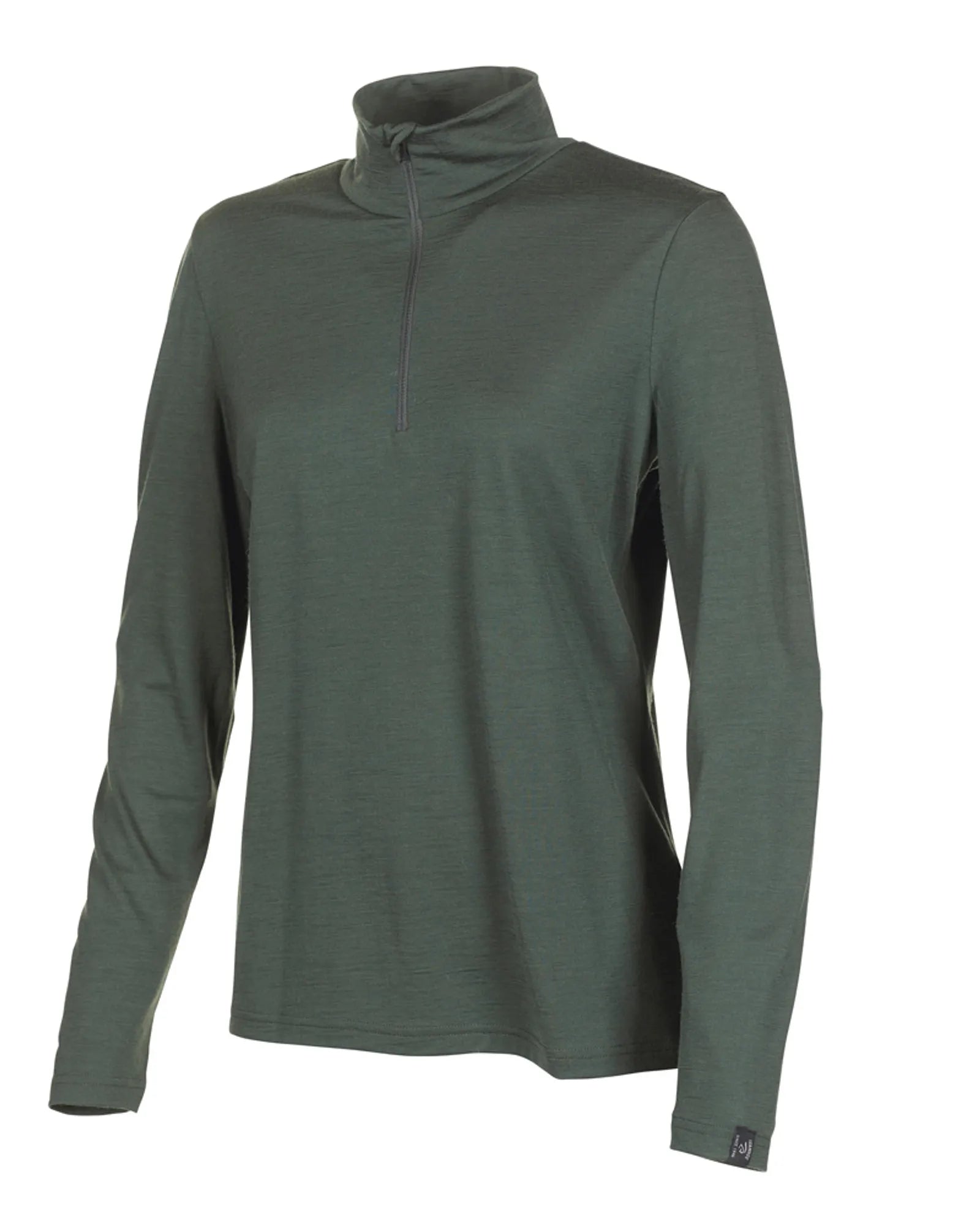 UNDERWOOL STELLA HALF ZIP, 100% EXTRA FINE MERINOULL — RIFLE GREEN - Ivanhoe of Sweden