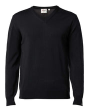 MERINO V - NECK MALE, 100% EXTRA FINE MERINOULL — BLACK - Ivanhoe of Sweden