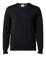 MERINO V-NECK MALE, 100% MERINO WOOL EXTRAFINE — BLACK