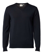 MERINO V - NECK MALE, 100% EXTRA FINE MERINOULL — NAVY - Ivanhoe of Sweden