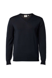 MERINO V-NECK MALE, 100% EXTRA FINE MERINOULL — NAVY - Ivanhoe of Sweden