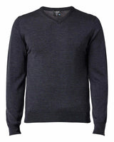 MERINO V-NECK MALE, 100% MERINO WOOL EXTRAFINE — GRAPHITE MARL
