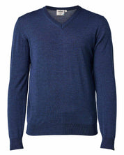 MERINO V - NECK MALE, 100% EXTRA FINE MERINOULL — STEELBLUE - Ivanhoe of Sweden