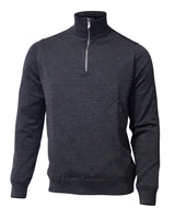 WILFRED WINDBREAKER, 100% EXTRA FINE MERINOULL  — GRAPHITE MARL