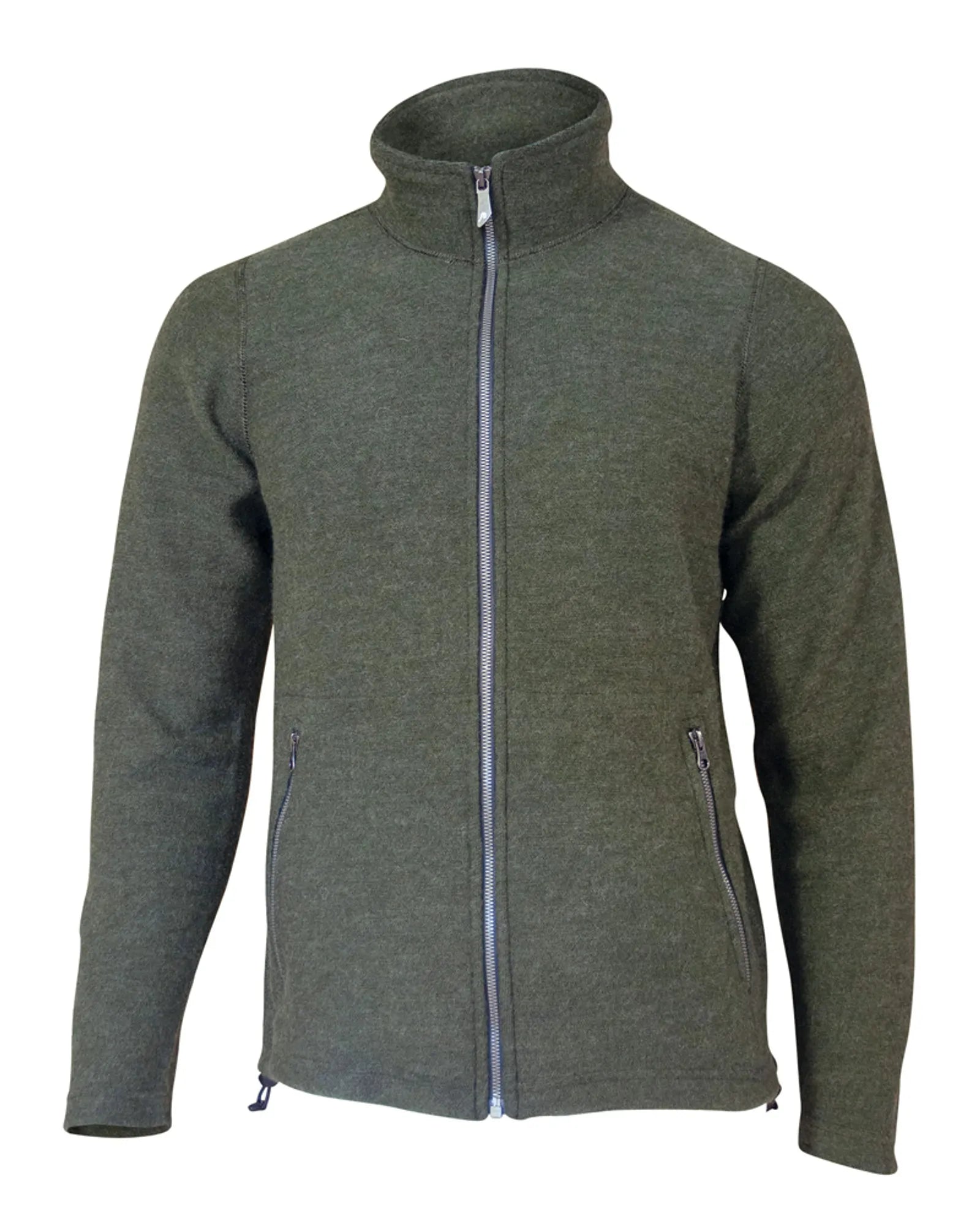 BRUNO FULL ZIP, 60% FILTAD ULL, 40% LYOCELL — LODEN GREEN - Ivanhoe of Sweden