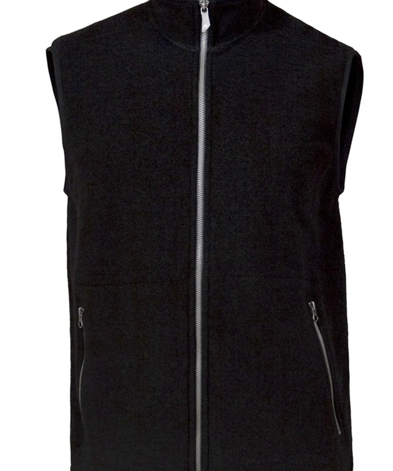 KURRE VEST, 60% FILTAD ULL, 40% LYOCELL — BLACK - Ivanhoe of Sweden
