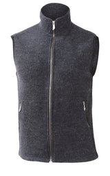 KURRE VEST, 60% BOILED WOOL, 40% LYCOCELL — GRAPHITE MARL