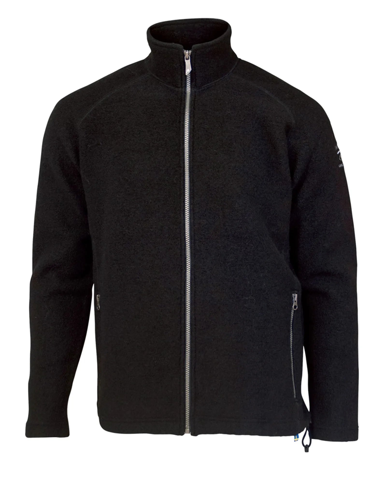 DANNY FULL ZIP, 100% FILTAD ULL — BLACK - Ivanhoe of Sweden