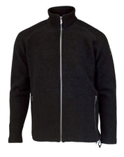 DANNY FULL ZIP, 100% FILTAD ULL — BLACK - Ivanhoe of Sweden