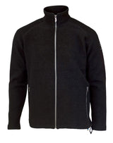 DANNY FULL ZIP, 100% BOILED WOOL   — BLACK