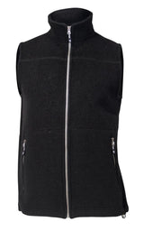 DANTE VEST, 100% BOILED WOOL   — BLACK