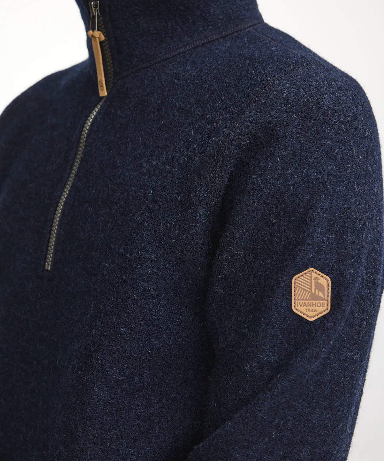 BRODAL HALF ZIP, 100% FILTAD ULL — LIGHT NAVY - Ivanhoe of Sweden
