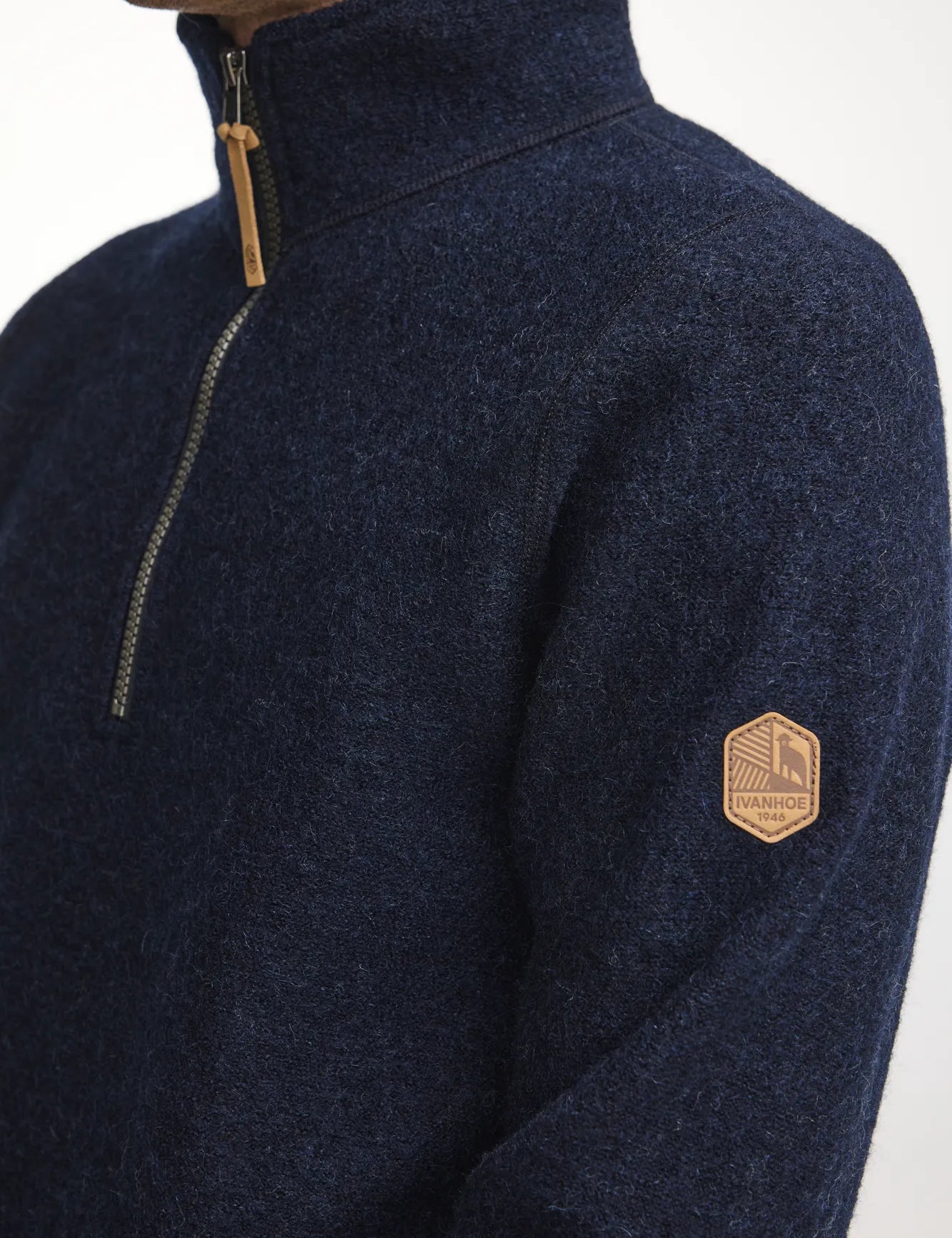 BRODAL HALF ZIP, 100% FILTAD ULL — LIGHT NAVY - Ivanhoe of Sweden