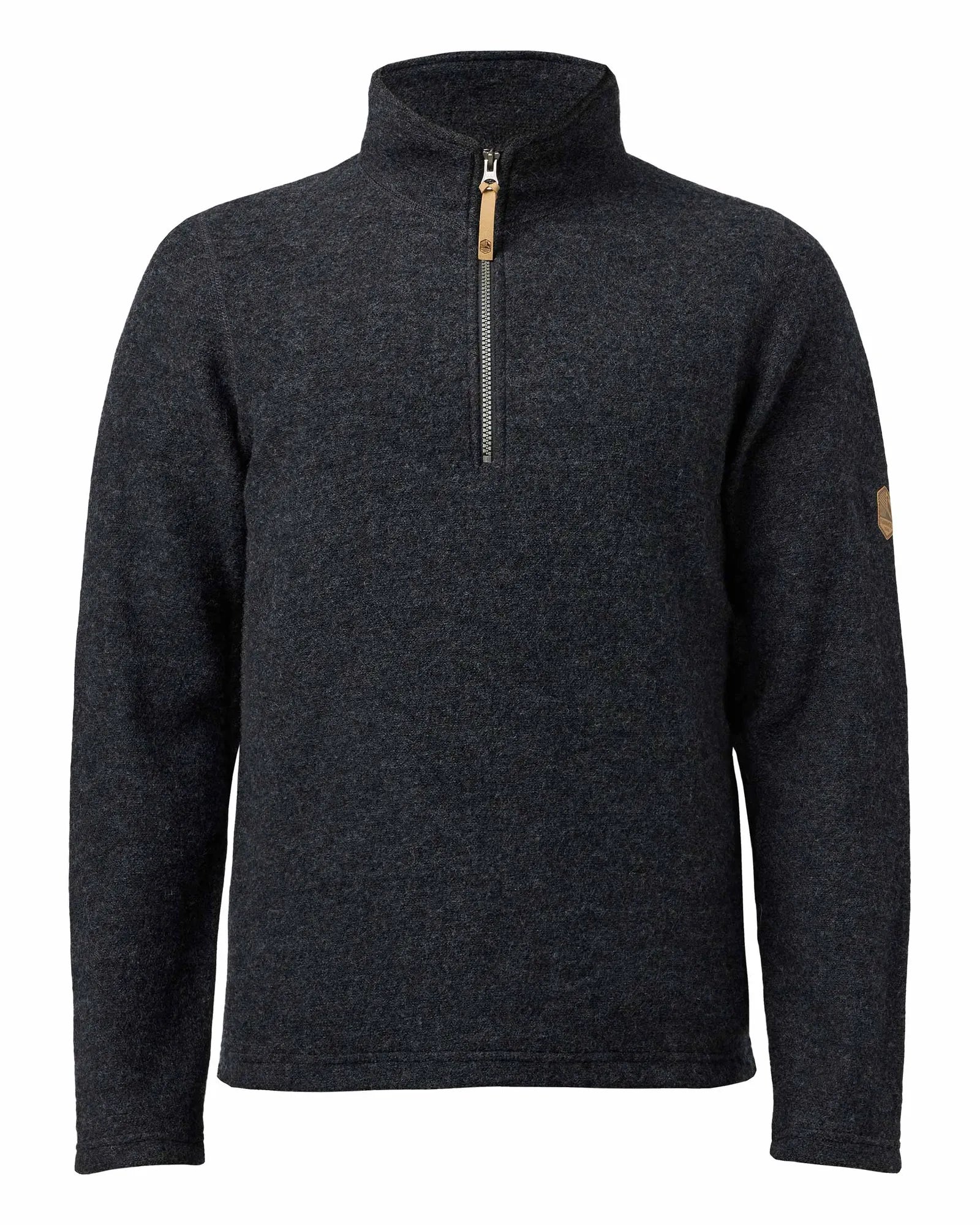 BRODAL HALF ZIP, 100% FILTAD ULL — GRAPHITE MARL - Ivanhoe of Sweden