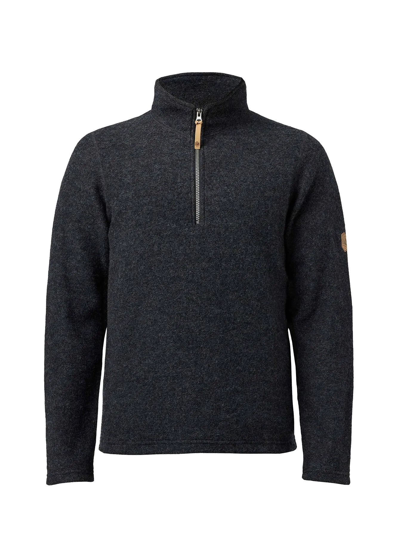 BRODAL HALF ZIP, 100% FILTAD ULL — GRAPHITE MARL - Ivanhoe of Sweden