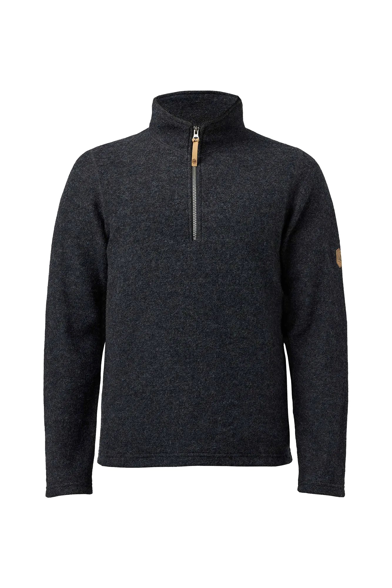 BRODAL HALF ZIP, 100% FILTAD ULL — GRAPHITE MARL - Ivanhoe of Sweden