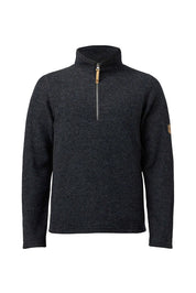 BRODAL HALF ZIP, 100% FILTAD ULL — GRAPHITE MARL - Ivanhoe of Sweden