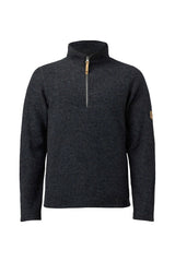 BRODAL HALF ZIP, 100% WOLLE — GRAPHITE MARL