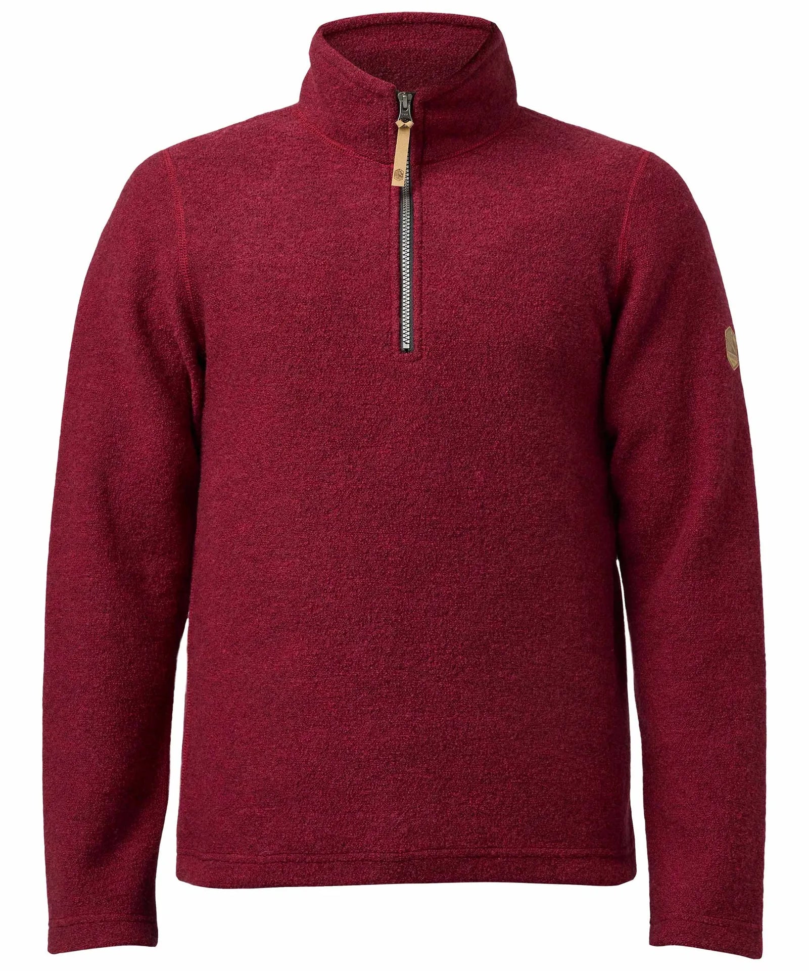 BRODAL HALF ZIP, 100% FILTAD ULL — DEEP RED - Ivanhoe of Sweden