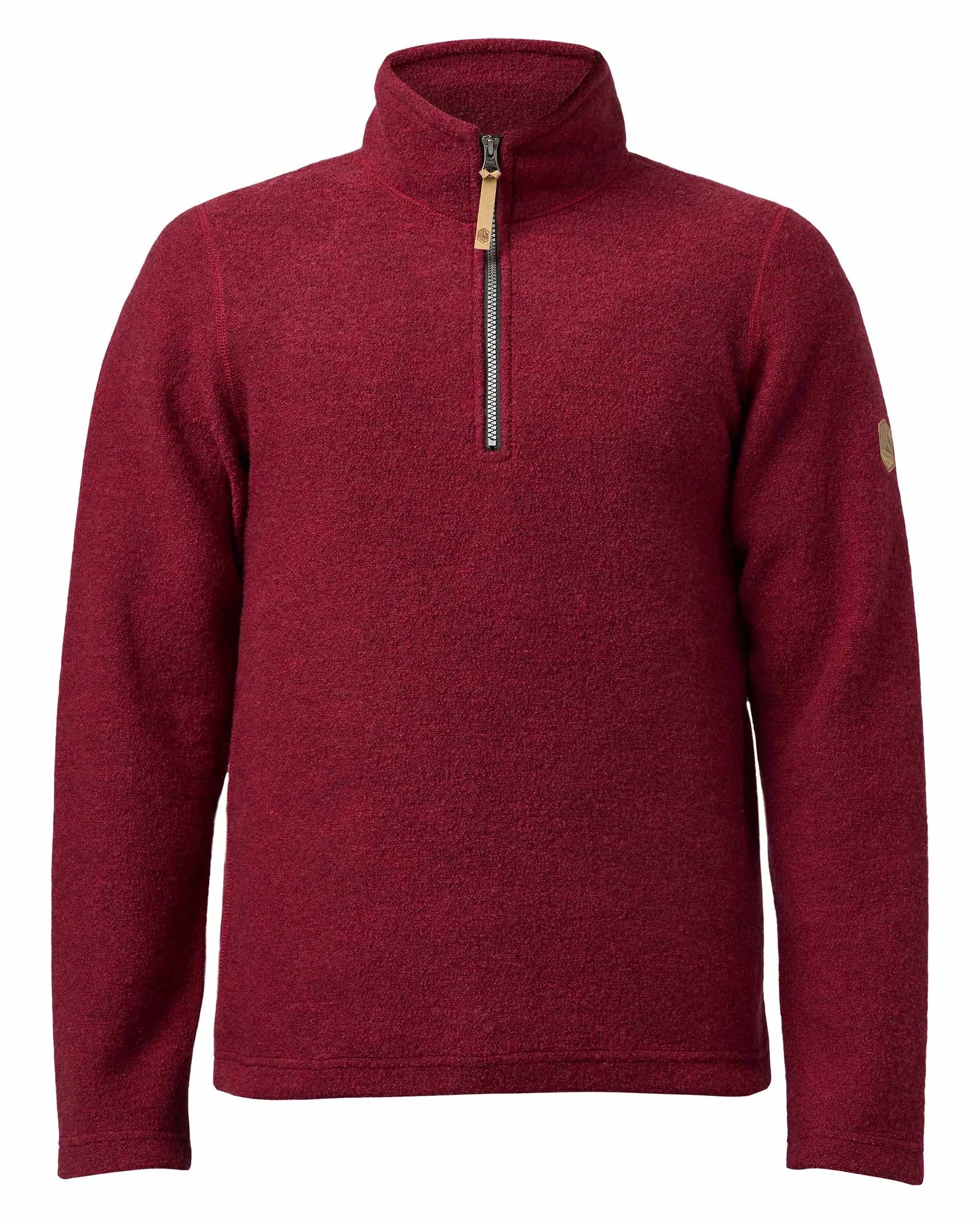 BRODAL HALF ZIP, 100% FILTAD ULL — DEEP RED - Ivanhoe of Sweden