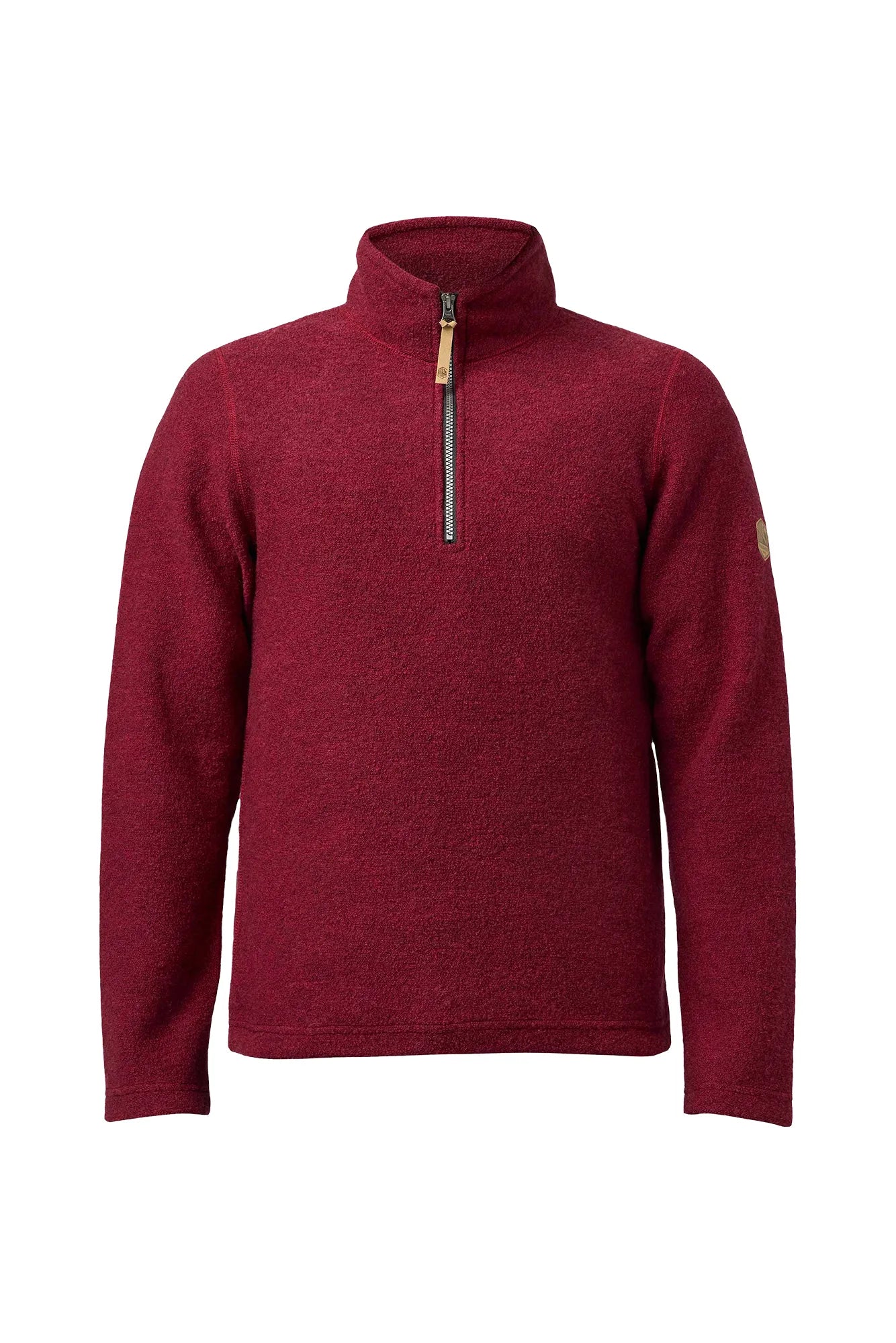 BRODAL HALF ZIP, 100% FILTAD ULL — DEEP RED - Ivanhoe of Sweden