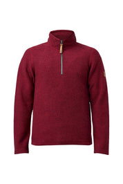 BRODAL HALF ZIP, 100% FILTAD ULL — DEEP RED - Ivanhoe of Sweden