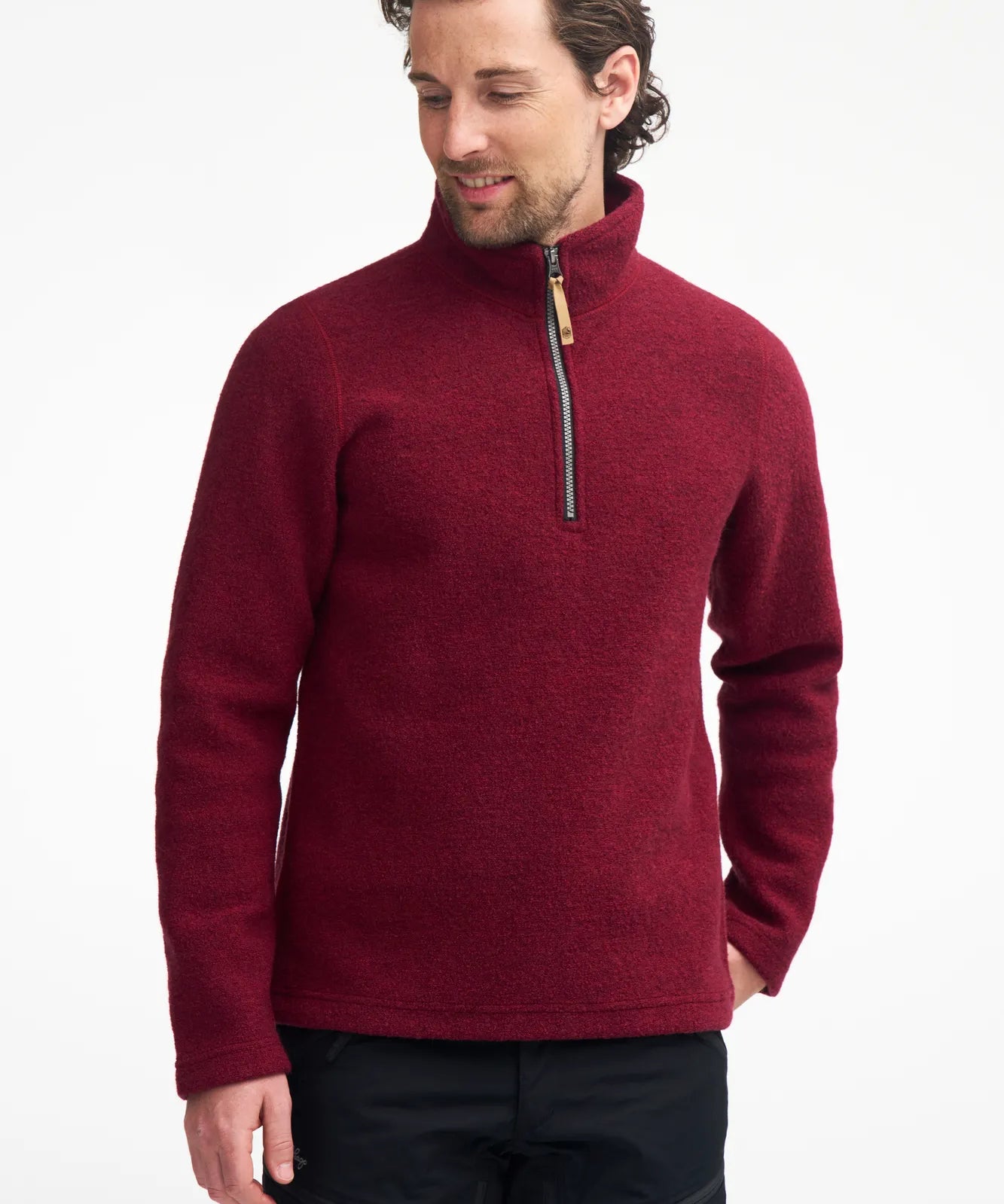 BRODAL HALF ZIP, 100% FILTAD ULL — GRAPHITE MARL - Ivanhoe of Sweden
