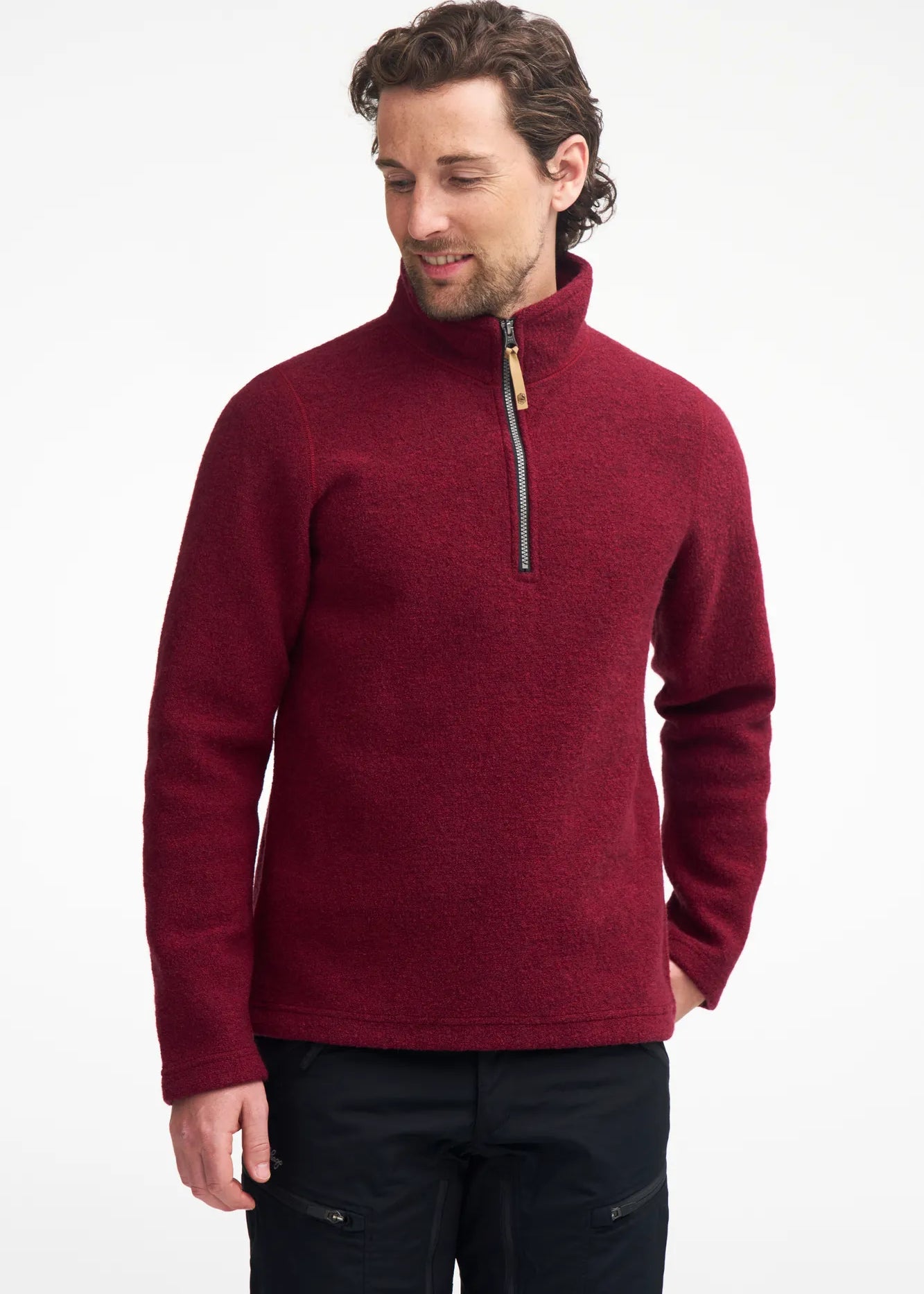 BRODAL HALF ZIP, 100% FILTAD ULL — GRAPHITE MARL - Ivanhoe of Sweden