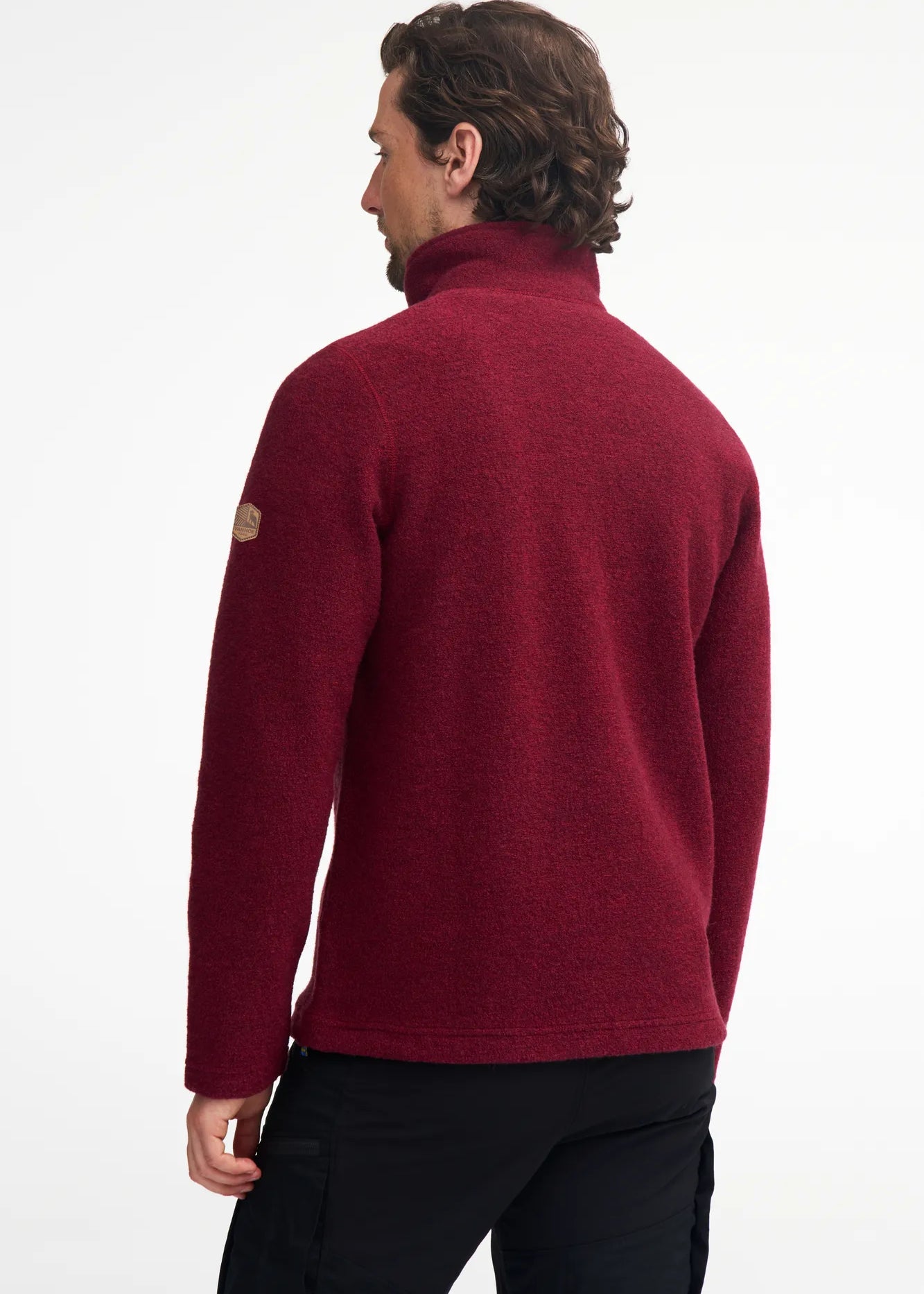 BRODAL HALF ZIP, 100% FILTAD ULL — DEEP RED - Ivanhoe of Sweden