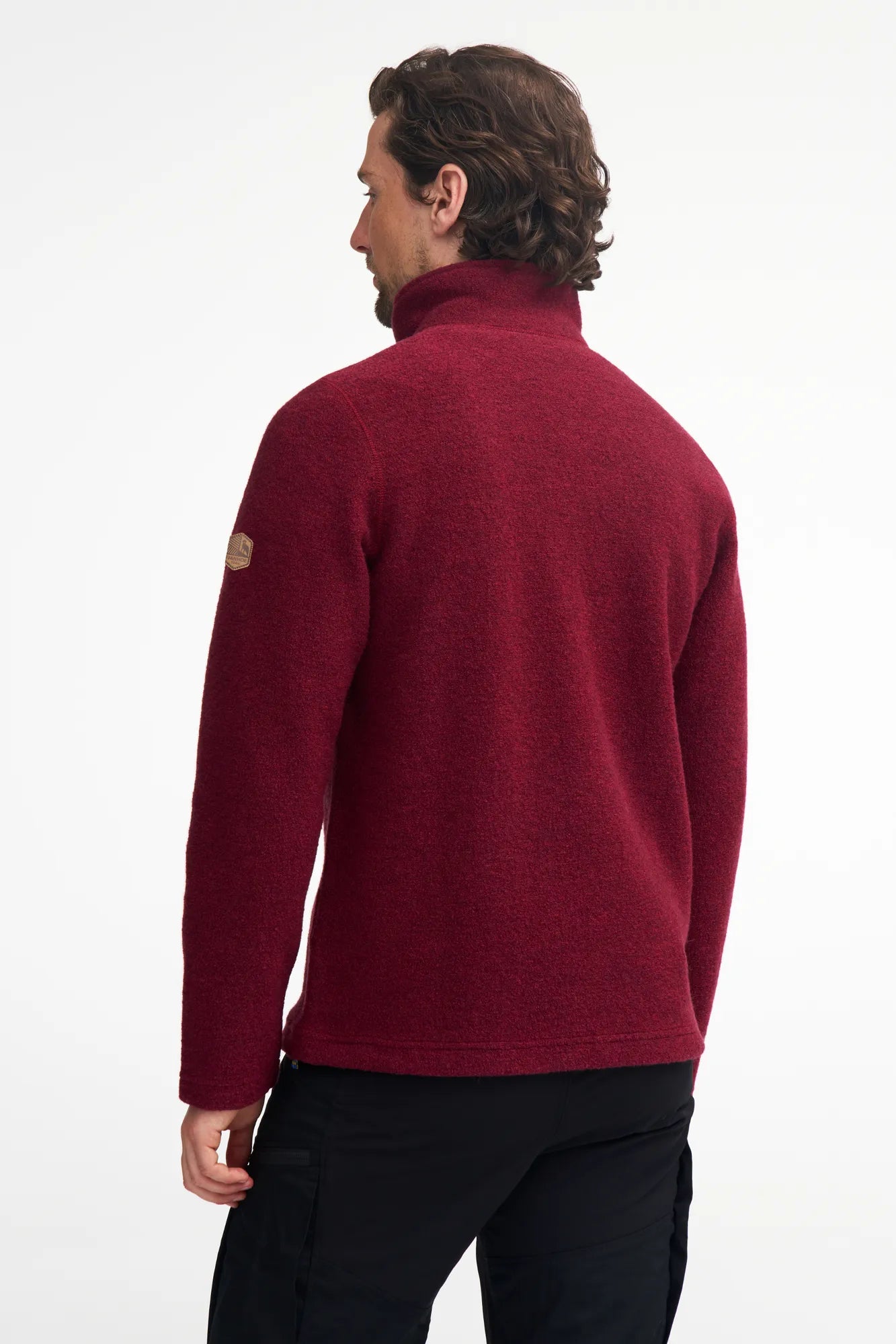 BRODAL HALF ZIP, 100% FILTAD ULL — DEEP RED - Ivanhoe of Sweden