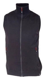YORK VEST WINDBREAKER, 100% MERINO WOOL EXTRAFINE — BLACK