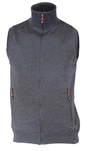 YORK VEST WINDBREAKER , 100% EXTRA FINE MERINOULL — GRAPHITE MARL - Ivanhoe of Sweden