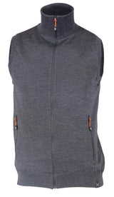 YORK VEST WINDBREAKER, 100% MERINOWOLLE  — GRAPHITE MARL