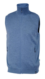 YORK VEST WINDBREAKER , 100% EXTRA FINE MERINOULL  — DENIM