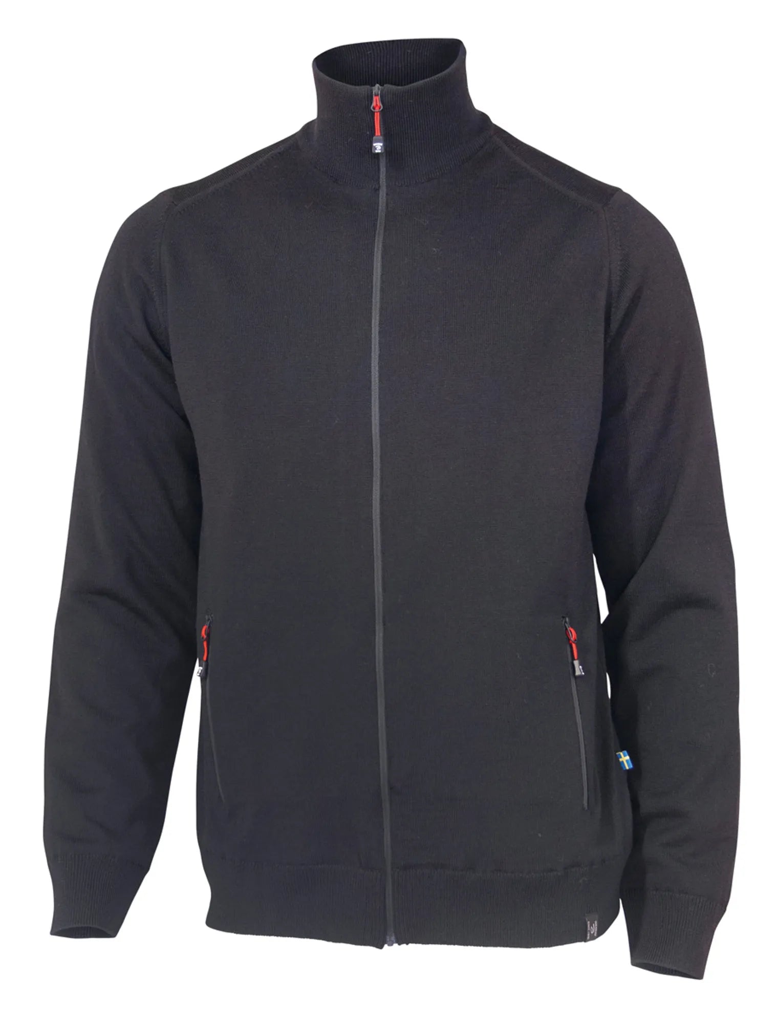 YORK FULL ZIP WINDBREAKER, 100% EXTRA FINE MERINOULL — BLACK - Ivanhoe of Sweden