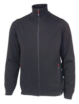YORK FULL ZIP WINDBREAKER, 100% MERINO WOOL EXTRAFINE  — BLACK