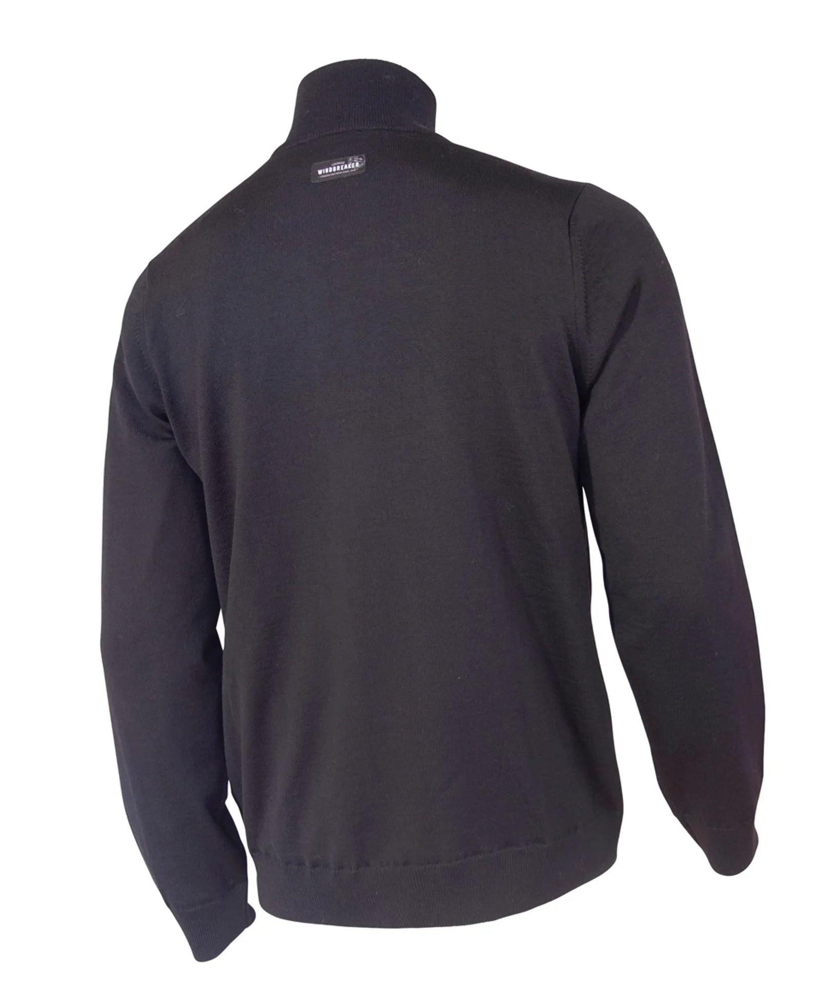 YORK FULL ZIP WINDBREAKER, 100% EXTRA FINE MERINOULL — BLACK - Ivanhoe of Sweden