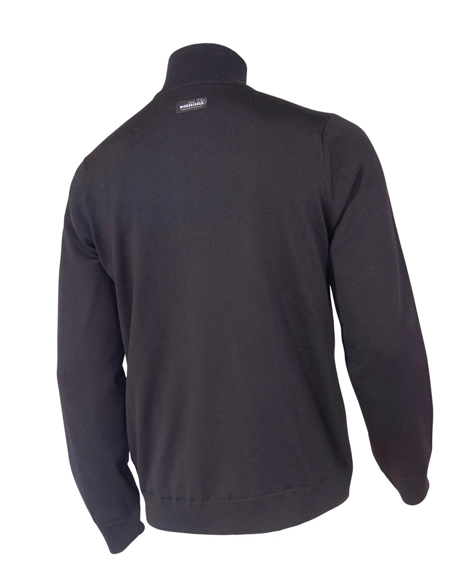 YORK FULL ZIP WINDBREAKER, 100% EXTRA FINE MERINOULL — BLACK - Ivanhoe of Sweden