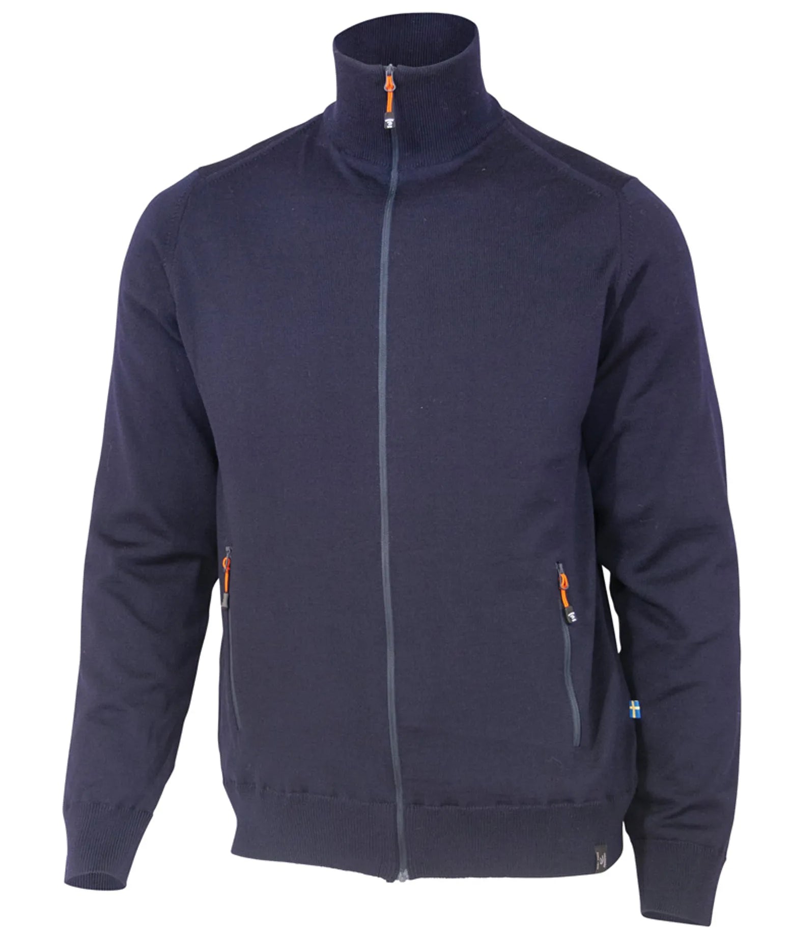 YORK FULL ZIP WINDBREAKER, 100% EXTRA FINE MERINOULL — NAVY - Ivanhoe of Sweden