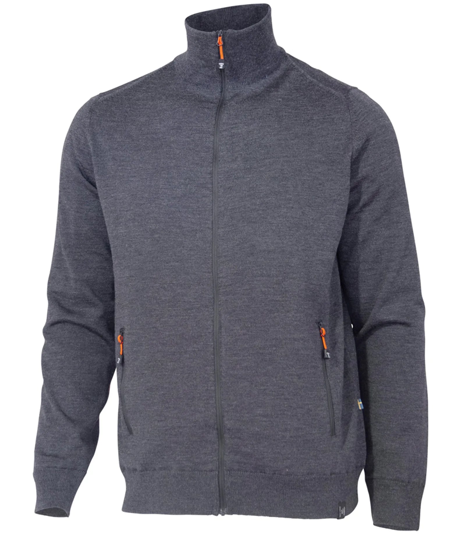 YORK FULL ZIP WINDBREAKER, 100% EXTRA FINE MERINOULL — GRAPHITE MARL - Ivanhoe of Sweden