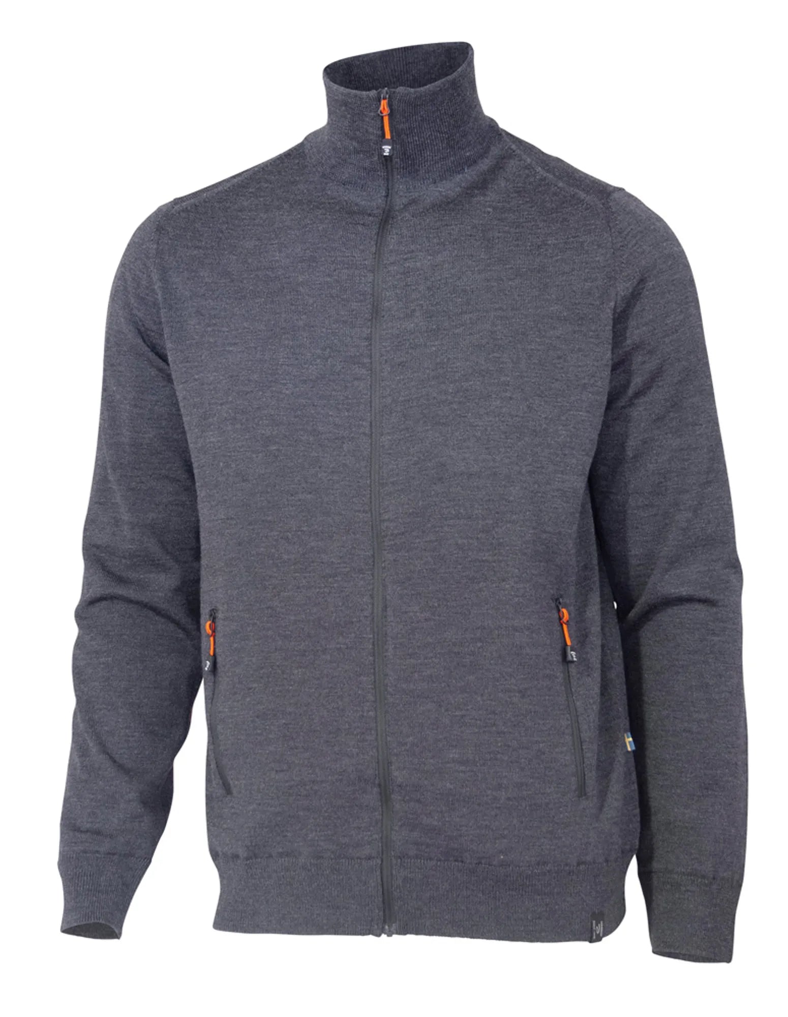 YORK FULL ZIP WINDBREAKER, 100% EXTRA FINE MERINOULL — GRAPHITE MARL - Ivanhoe of Sweden