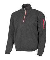 HADAR HALF ZIP, 100% MERINO WOOL EXTRAFINE  — GRAPHITE MARL