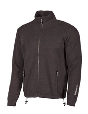 HADAR FULL ZIP, 100% EXTRA FINE MERINOULL — BLACK - Ivanhoe of Sweden