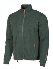 HADAR FULL ZIP, 100% EXTRA FINE MERINOULL — RIFLE GREEN - Ivanhoe of Sweden