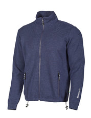HADAR FULL ZIP, 100% EXTRA FINE MERINOULL — STEELBLUE - Ivanhoe of Sweden